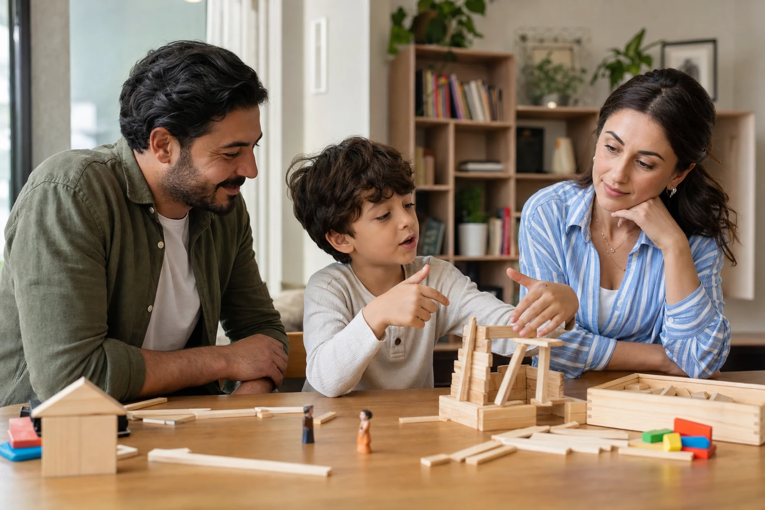 Yapı etkinliğinde çocuğun gelişimini birlikte destekleyen anne ve baba