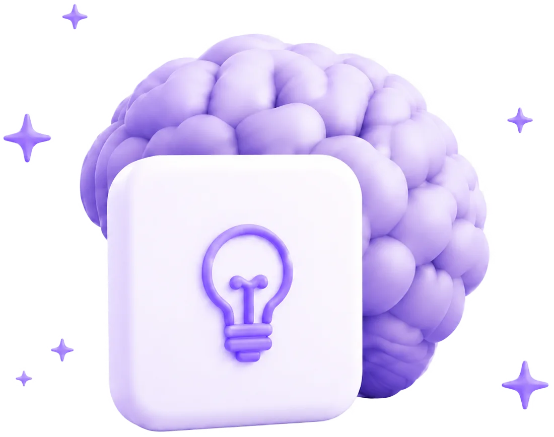 Ilustración de cerebro y bombilla